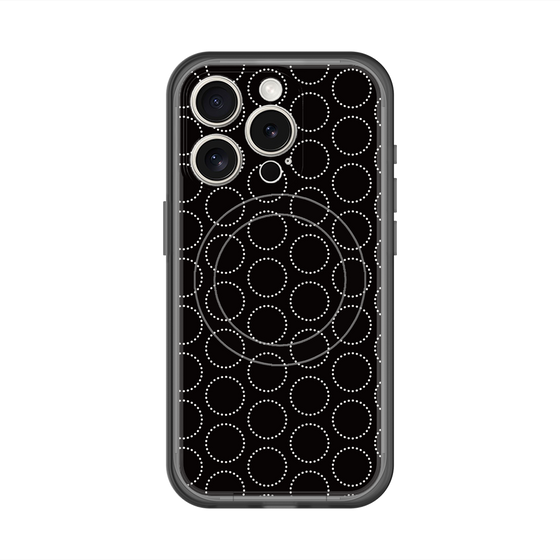 スリムプロテクションプレミアムケース with MagSafe［ Dot Circle - Black ］