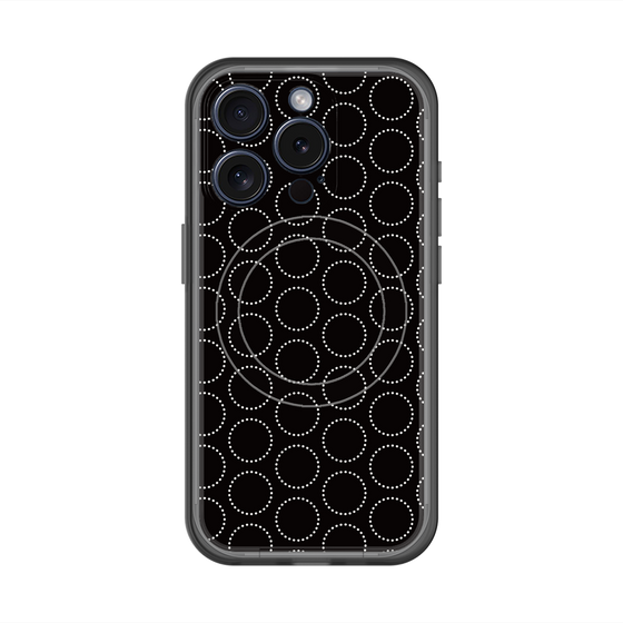 スリムプロテクションプレミアムケース with MagSafe［ Dot Circle - Black ］