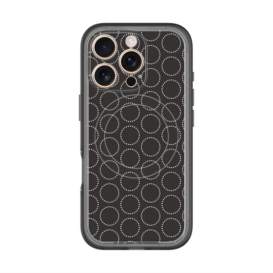 スリムプロテクションプレミアムケース with MagSafe［ Dot Circle - Black ］