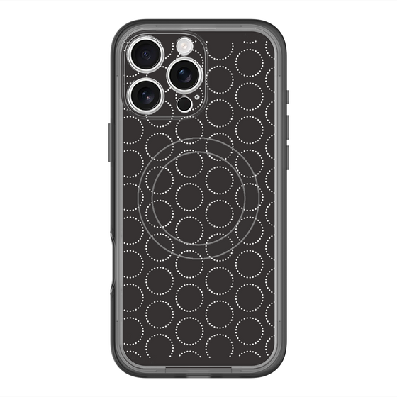 スリムプロテクションプレミアムケース with MagSafe［ Dot Circle - Black ］
