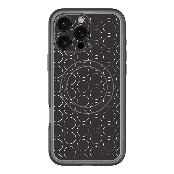 スリムプロテクションプレミアムケース with MagSafe［ Dot Circle - Black ］