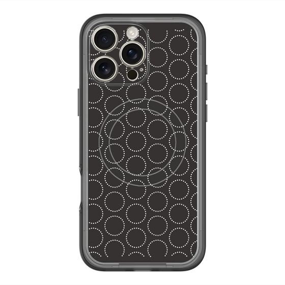 スリムプロテクションプレミアムケース with MagSafe［ Dot Circle - Black ］