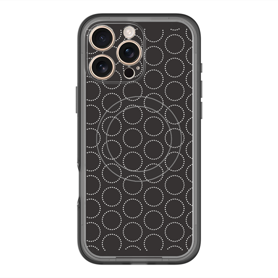スリムプロテクションプレミアムケース with MagSafe［ Dot Circle - Black ］