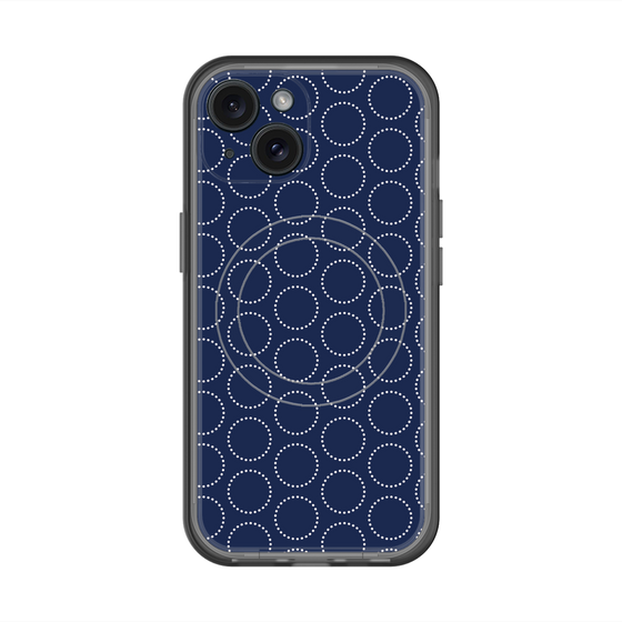 スリムプロテクションプレミアムケース with MagSafe［ Dot Circle - Navy ］