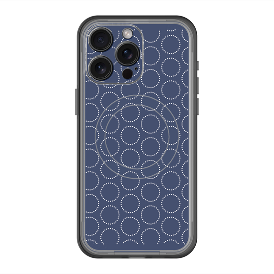 スリムプロテクションプレミアムケース with MagSafe［ Dot Circle - Navy ］