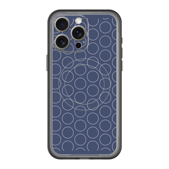 スリムプロテクションプレミアムケース with MagSafe［ Dot Circle - Navy ］