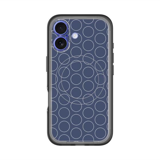 スリムプロテクションプレミアムケース with MagSafe［ Dot Circle - Navy ］