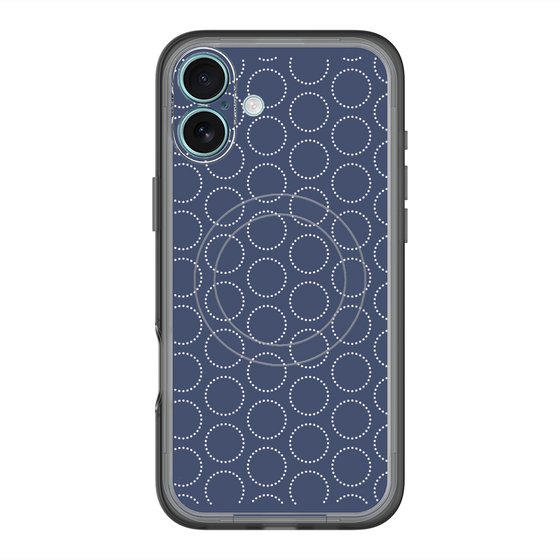 スリムプロテクションプレミアムケース with MagSafe［ Dot Circle - Navy ］