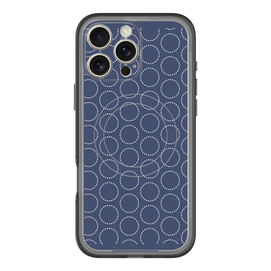 スリムプロテクションプレミアムケース with MagSafe［ Dot Circle - Navy ］