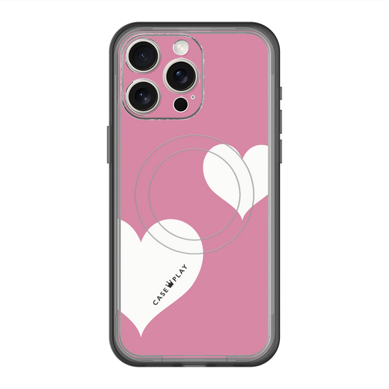 スリムプロテクションプレミアムケース with MagSafe［ Two Hearts - Pink ］