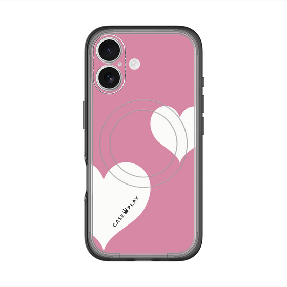 スリムプロテクションプレミアムケース with MagSafe［ Two Hearts - Pink ］