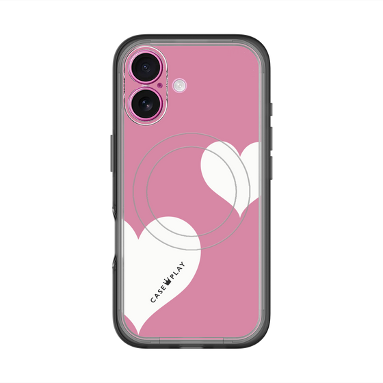 スリムプロテクションプレミアムケース with MagSafe［ Two Hearts - Pink ］