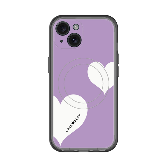 スリムプロテクションプレミアムケース with MagSafe［ Two Hearts - Purple ］