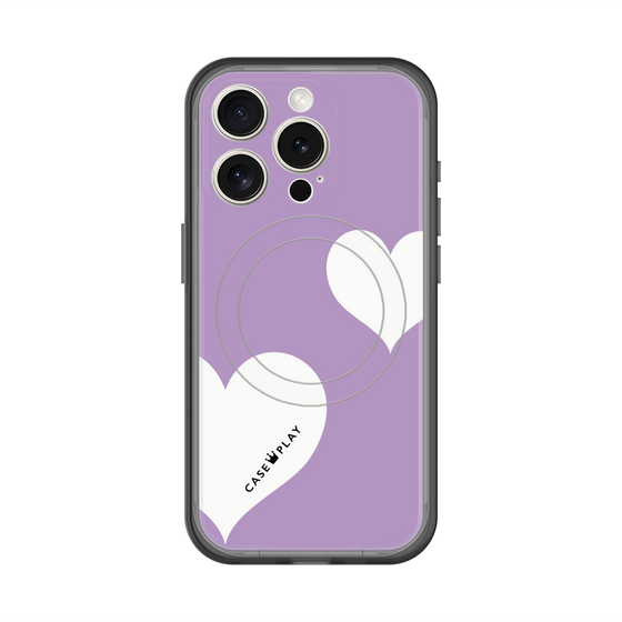 スリムプロテクションプレミアムケース with MagSafe［ Two Hearts - Purple ］