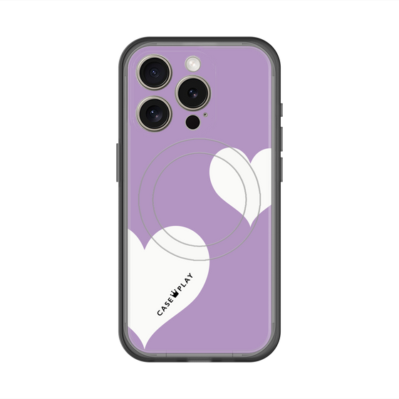 スリムプロテクションプレミアムケース with MagSafe［ Two Hearts - Purple ］