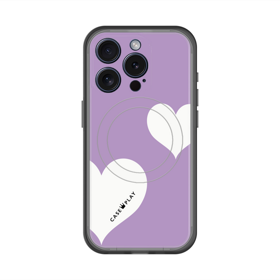 スリムプロテクションプレミアムケース with MagSafe［ Two Hearts - Purple ］