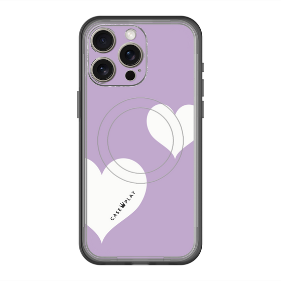 スリムプロテクションプレミアムケース with MagSafe［ Two Hearts - Purple ］