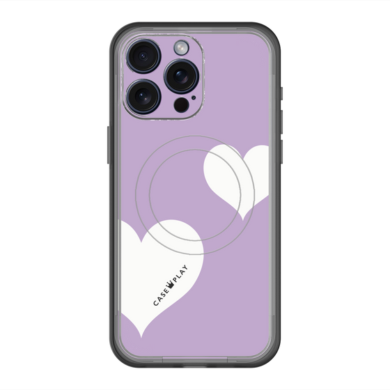 スリムプロテクションプレミアムケース with MagSafe［ Two Hearts - Purple ］