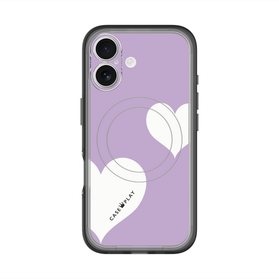 スリムプロテクションプレミアムケース with MagSafe［ Two Hearts - Purple ］