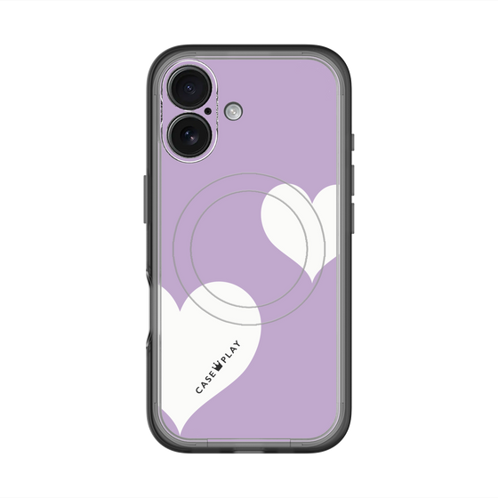スリムプロテクションプレミアムケース with MagSafe［ Two Hearts - Purple ］