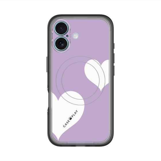 スリムプロテクションプレミアムケース with MagSafe［ Two Hearts - Purple ］
