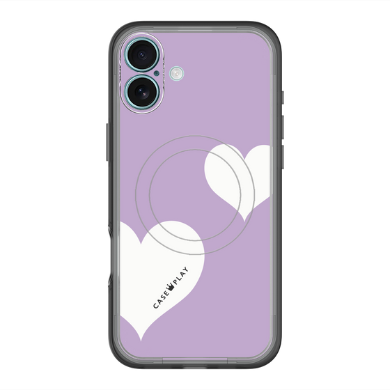 スリムプロテクションプレミアムケース with MagSafe［ Two Hearts - Purple ］