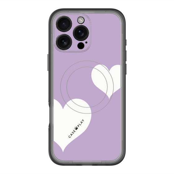 スリムプロテクションプレミアムケース with MagSafe［ Two Hearts - Purple ］