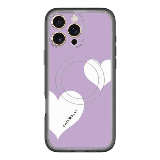 スリムプロテクションプレミアムケース with MagSafe［ Two Hearts - Purple ］
