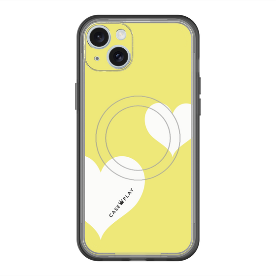 スリムプロテクションプレミアムケース with MagSafe［ Two Hearts - Yellow ］