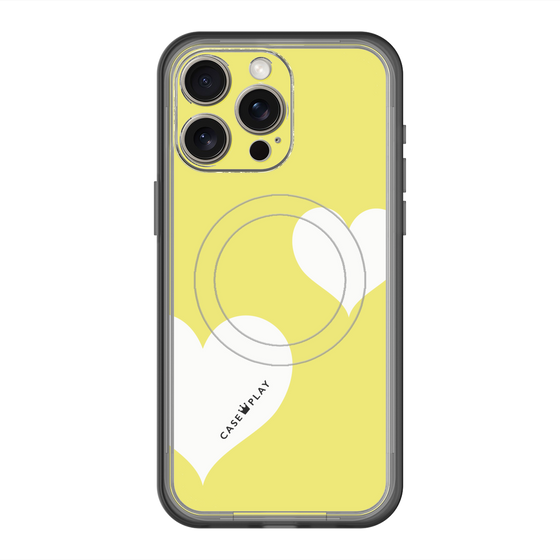 スリムプロテクションプレミアムケース with MagSafe［ Two Hearts - Yellow ］