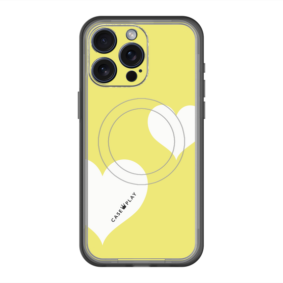 スリムプロテクションプレミアムケース with MagSafe［ Two Hearts - Yellow ］