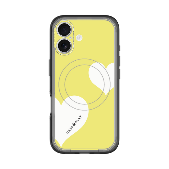 スリムプロテクションプレミアムケース with MagSafe［ Two Hearts - Yellow ］