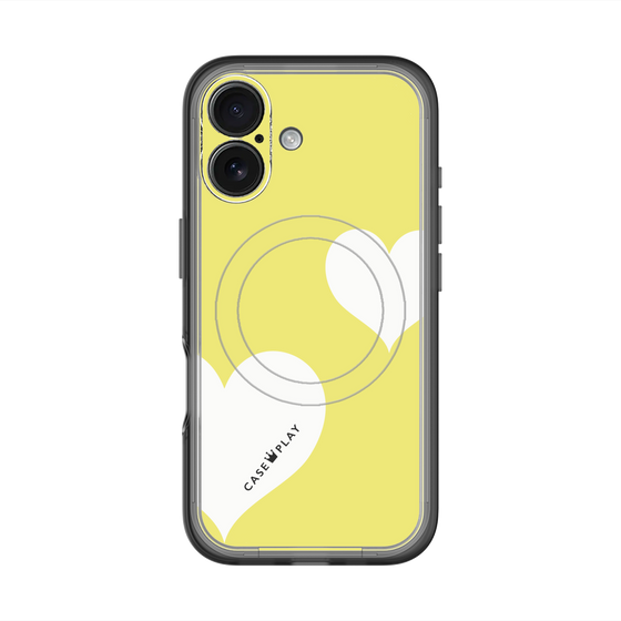 スリムプロテクションプレミアムケース with MagSafe［ Two Hearts - Yellow ］