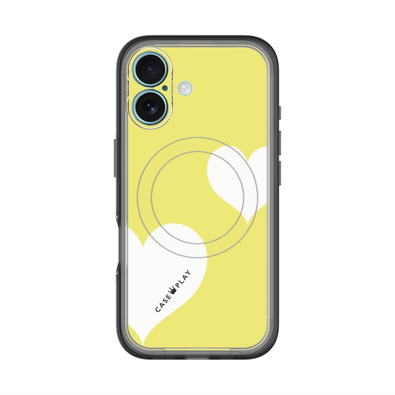 スリムプロテクションプレミアムケース with MagSafe［ Two Hearts - Yellow ］
