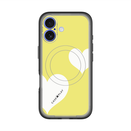 スリムプロテクションプレミアムケース with MagSafe［ Two Hearts - Yellow ］
