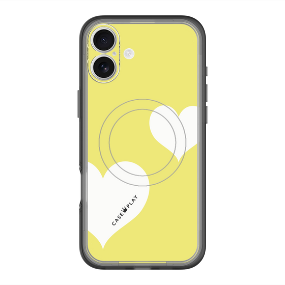 スリムプロテクションプレミアムケース with MagSafe［ Two Hearts - Yellow ］