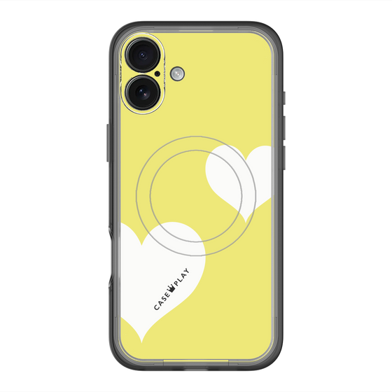 スリムプロテクションプレミアムケース with MagSafe［ Two Hearts - Yellow ］