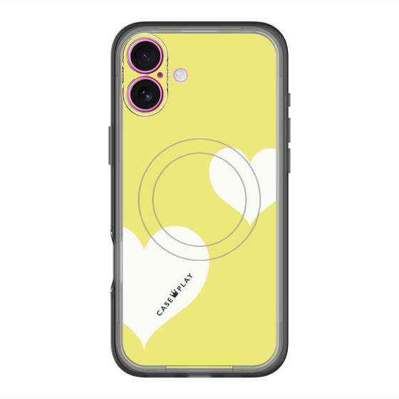 スリムプロテクションプレミアムケース with MagSafe［ Two Hearts - Yellow ］