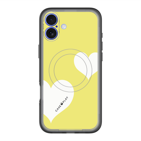 スリムプロテクションプレミアムケース with MagSafe［ Two Hearts - Yellow ］