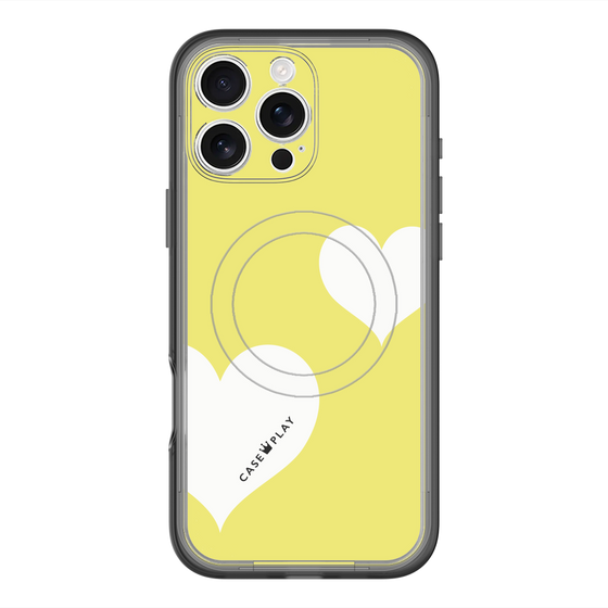 スリムプロテクションプレミアムケース with MagSafe［ Two Hearts - Yellow ］