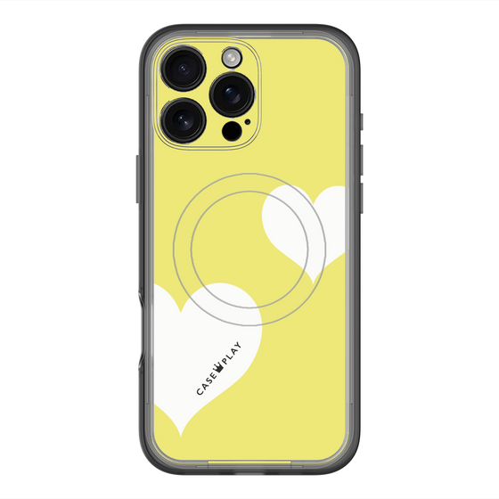 スリムプロテクションプレミアムケース with MagSafe［ Two Hearts - Yellow ］