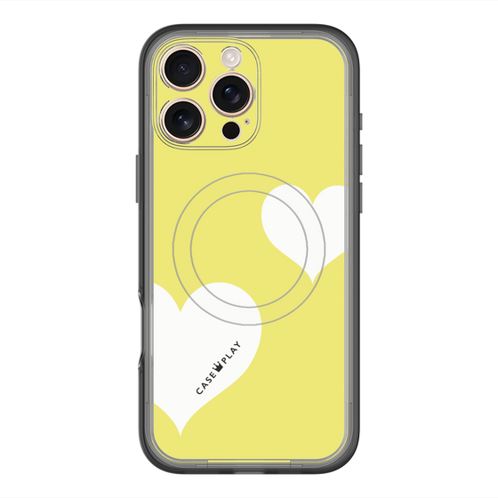 スリムプロテクションプレミアムケース with MagSafe［ Two Hearts - Yellow ］