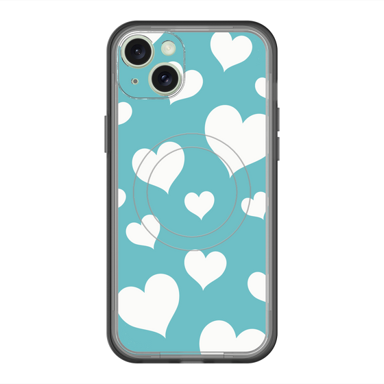 スリムプロテクションプレミアムケース with MagSafe［ Dot Hearts - Blue ］