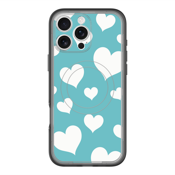 スリムプロテクションプレミアムケース with MagSafe［ Dot Hearts - Blue ］