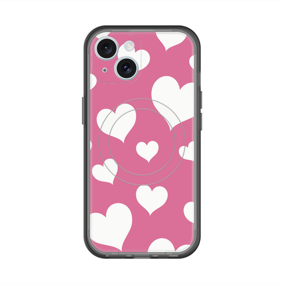 スリムプロテクションプレミアムケース with MagSafe［ Dot Hearts - Pink ］