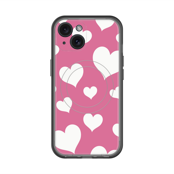 スリムプロテクションプレミアムケース with MagSafe［ Dot Hearts - Pink ］
