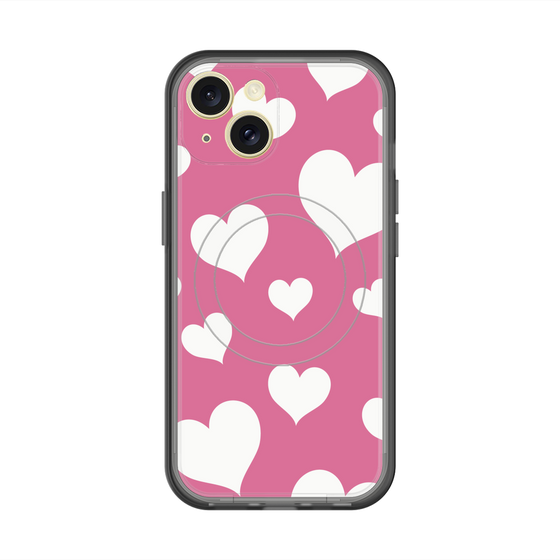 スリムプロテクションプレミアムケース with MagSafe［ Dot Hearts - Pink ］