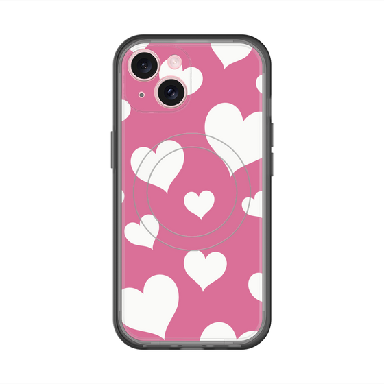 スリムプロテクションプレミアムケース with MagSafe［ Dot Hearts - Pink ］