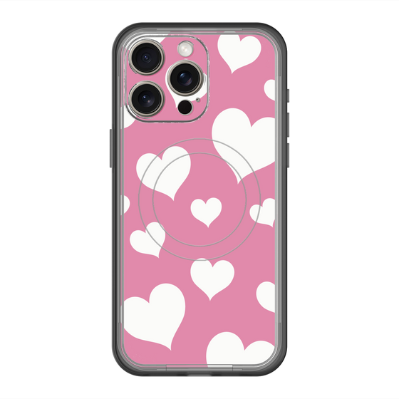 スリムプロテクションプレミアムケース with MagSafe［ Dot Hearts - Pink ］