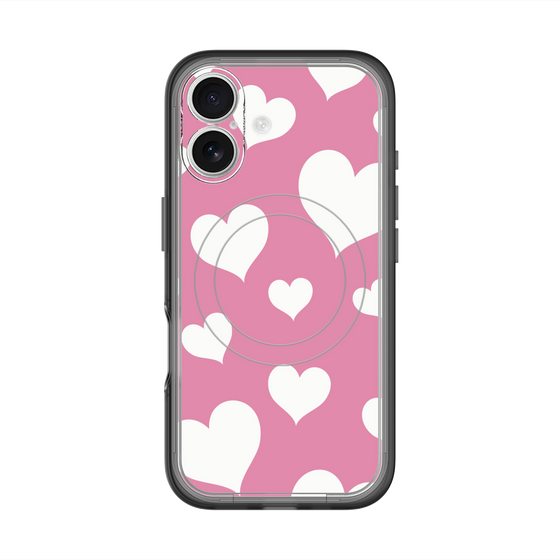 スリムプロテクションプレミアムケース with MagSafe［ Dot Hearts - Pink ］